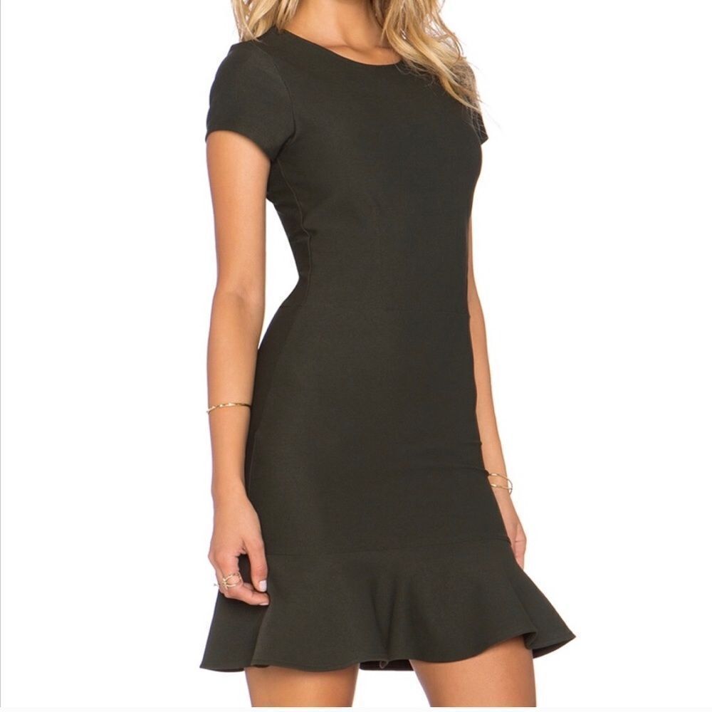 Donna Mizani black ruffle mini dress S